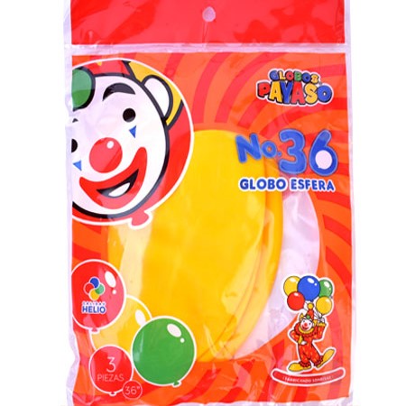 Globo Esfera Colores Mix No36 3pz