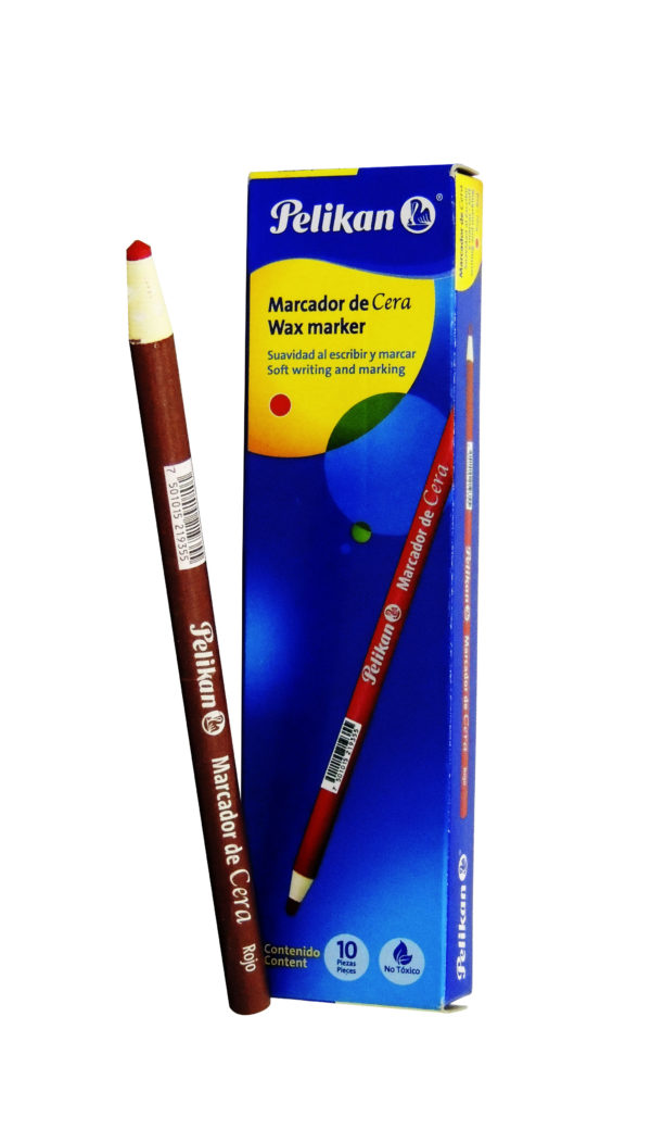 Marcador Pelikan de Cera Rojo 10pz