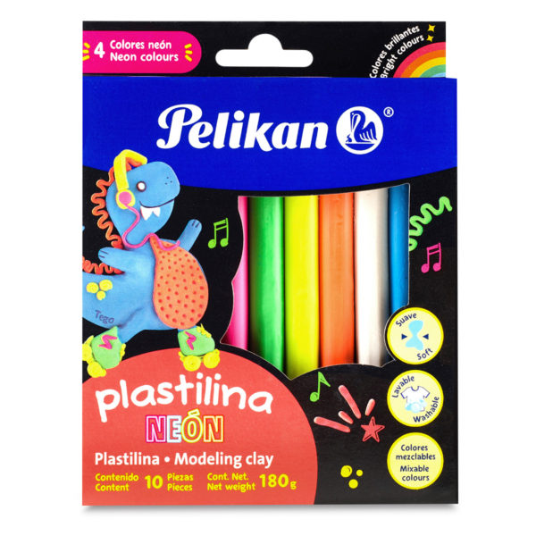 Plastilina Pelikan 10 Barras Neón