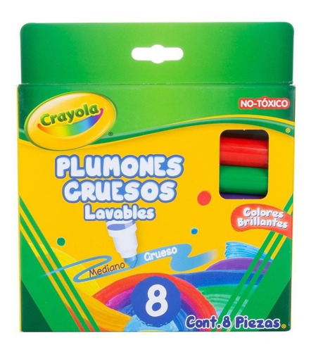 Plumones Crayola Lavables Gruesos 8pz