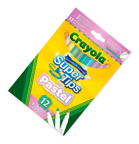Plumones Crayola Super Tips Pastel 12pz – Comercializadora Hiro